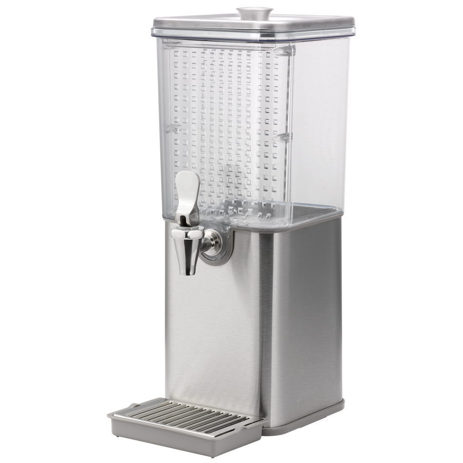 Square Infusion 1.5-Gallon Stainless Beverage Dispenser in Brushed Stainless Steel