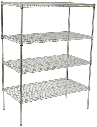 Winco VCS-1848 4-Tier Wire Shelving - 48 Inch Chrome Plated 18x48 Commercial Storage