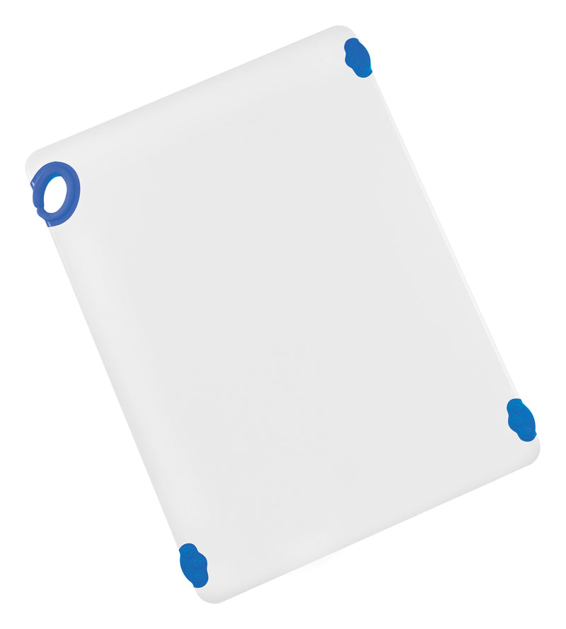 Winco CBN-1824BU 18 Inch Rectangular Cutting Board with Rubber Grip Hook Blue Co-polymer