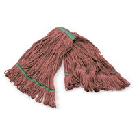 Carlisle 369320M05 Medium Looped-end Anti-Microbial Wet Mop Head Red Cotton Synthetic