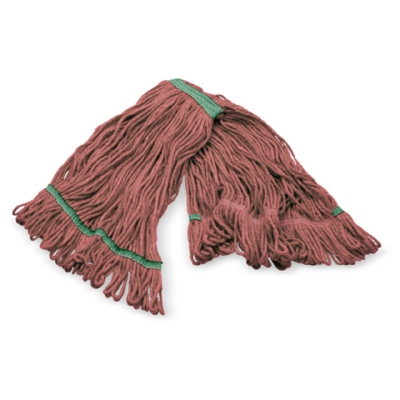 Carlisle 369320M05 Medium Looped-end Anti-Microbial Wet Mop Head Red Cotton Synthetic