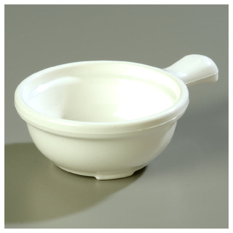 Carlisle 742002 12 Oz Handled Soup Bowl Dishwasher Microwave Safe Polycarbonate White