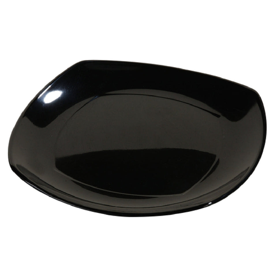 Carlisle 4330803 7-3/4 Inch Square Plate Upturn Corners Rolled Edge Black Melamine
