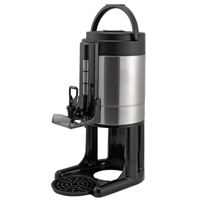 Universal Thermal Container 1-Gallon Vacuum Insulated Dispenser in Brushed Stainless and Black