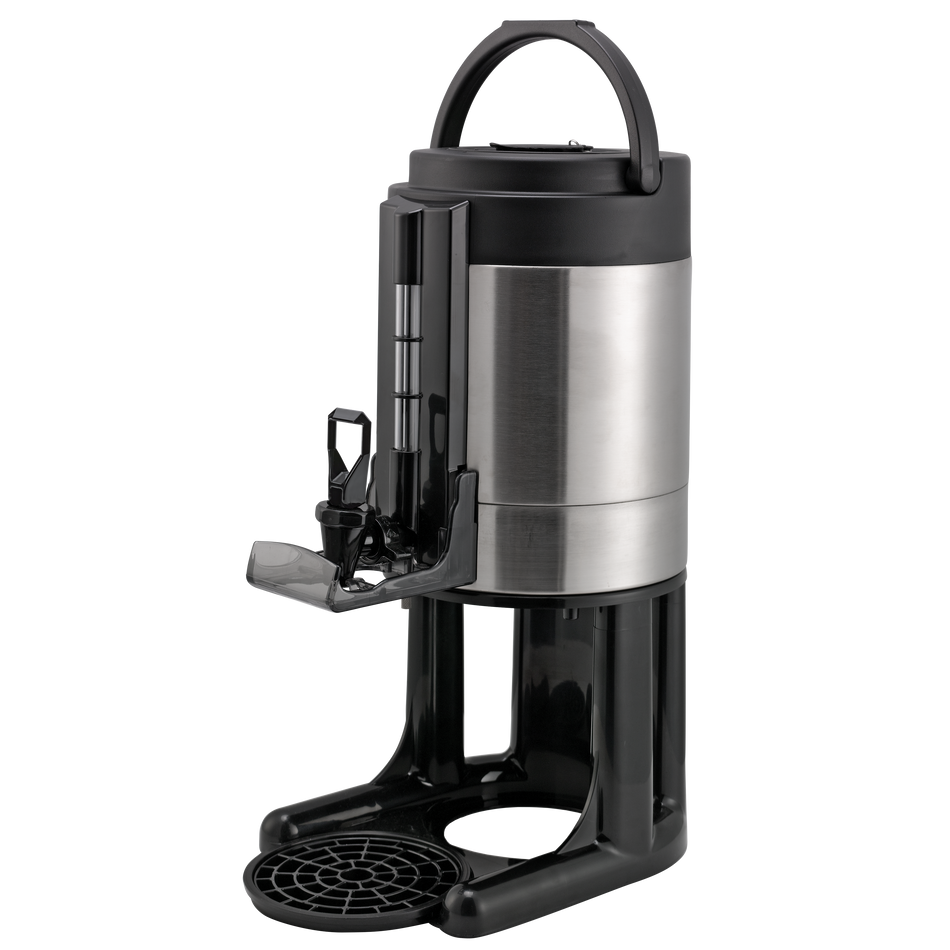 Universal Thermal Container 1-Gallon Vacuum Insulated Dispenser in Brushed Stainless and Black