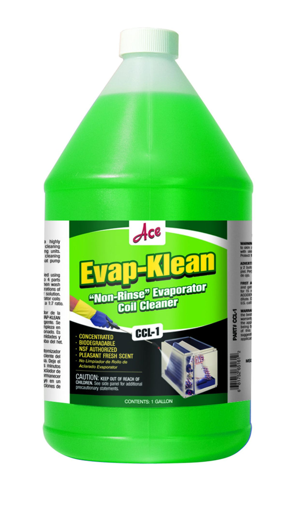 ACE CCL1, Evap-Klean No-Rinse Evaporator Coil Cleaner, 1 Gallon