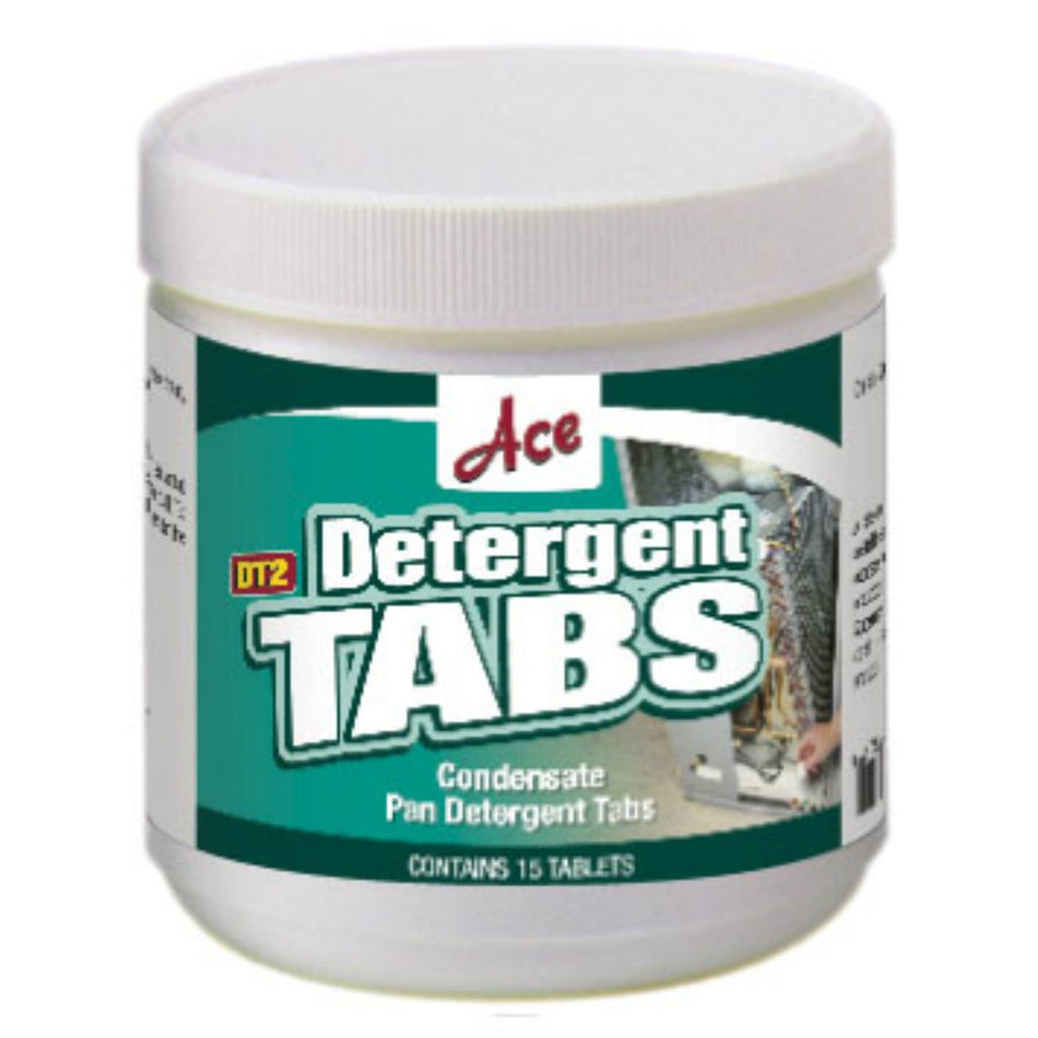 ACE 65245, DT2 - Detergent Drain Pan Tablets 15 Pc Jar, 1 3/4 in x 1/4#