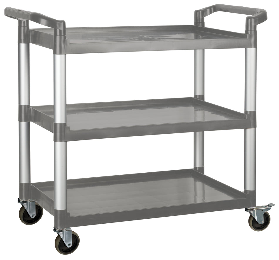 Winco UC-3019G 40 Inch 3-tier Utility Cart Plastic Gray 400 lb capacity