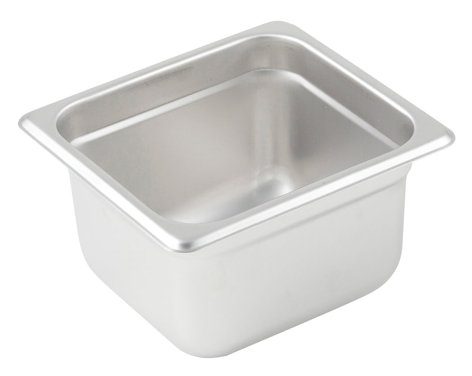 Winco SPJM-604 6-7/8 Inch Steam Table Pan 1/6 Size 24 Gauge with Anti-jamming