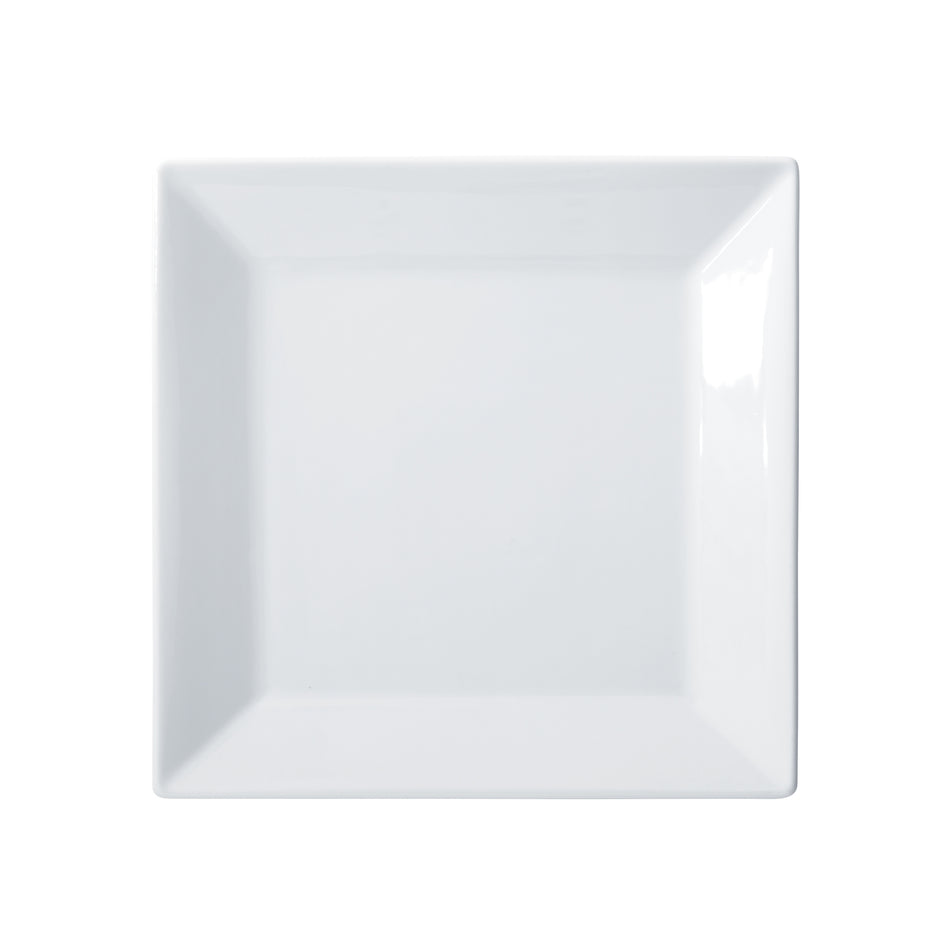 Winco RPS-925 Royalsquare Square Plate, 9-1/4", White Porcelain, 12 Pieces/Case
