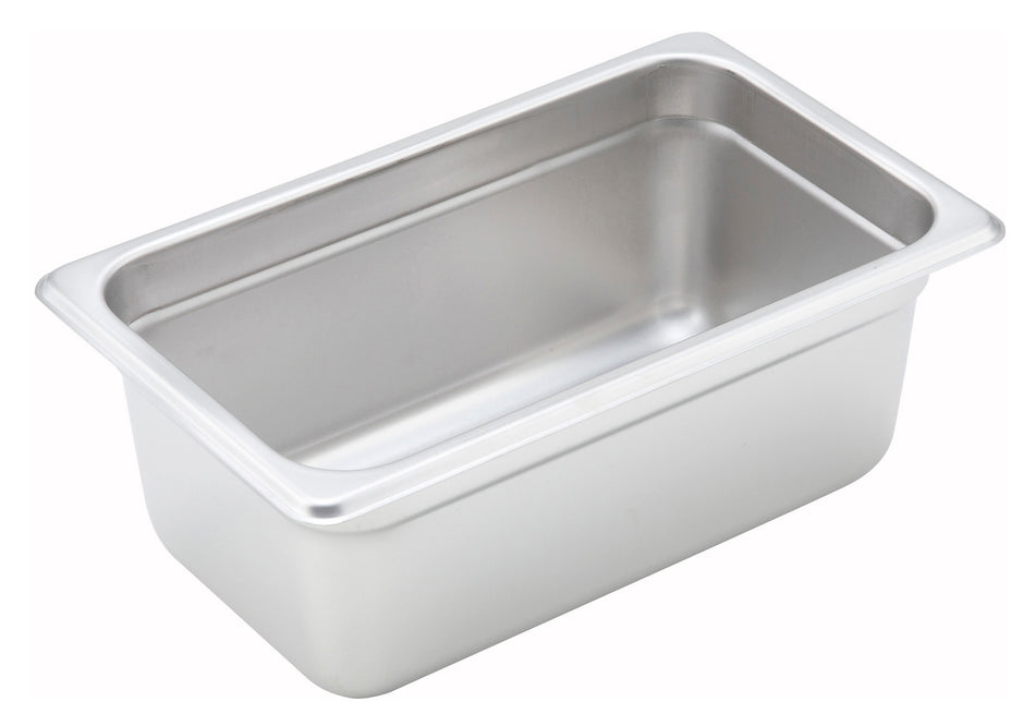 Winco SPJH-404 10 Inch Stainless Steel Steam Table Pan 22 Gauge Heavy Weight