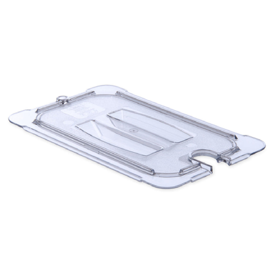 Carlisle 10291U07 10 Inch Clear Handled Notched Food Pan Cover Polycarbonate