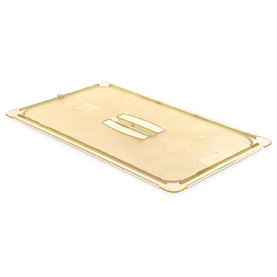 Carlisle 10410U13 20 Inch High Heat Solid Handle Lid Amber Polyethersulfone
