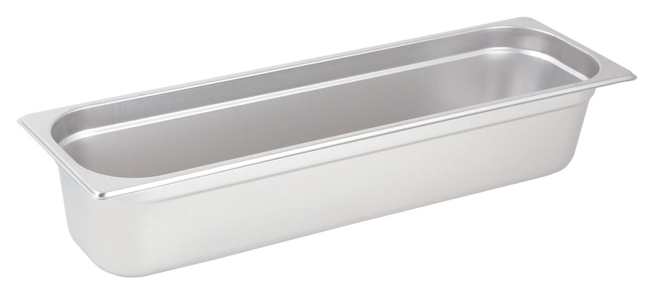 Winco SPJL-4HL 1/2 Size Long Steam Table Pan 25 Gauge Stainless Steel with Anti-Jamming