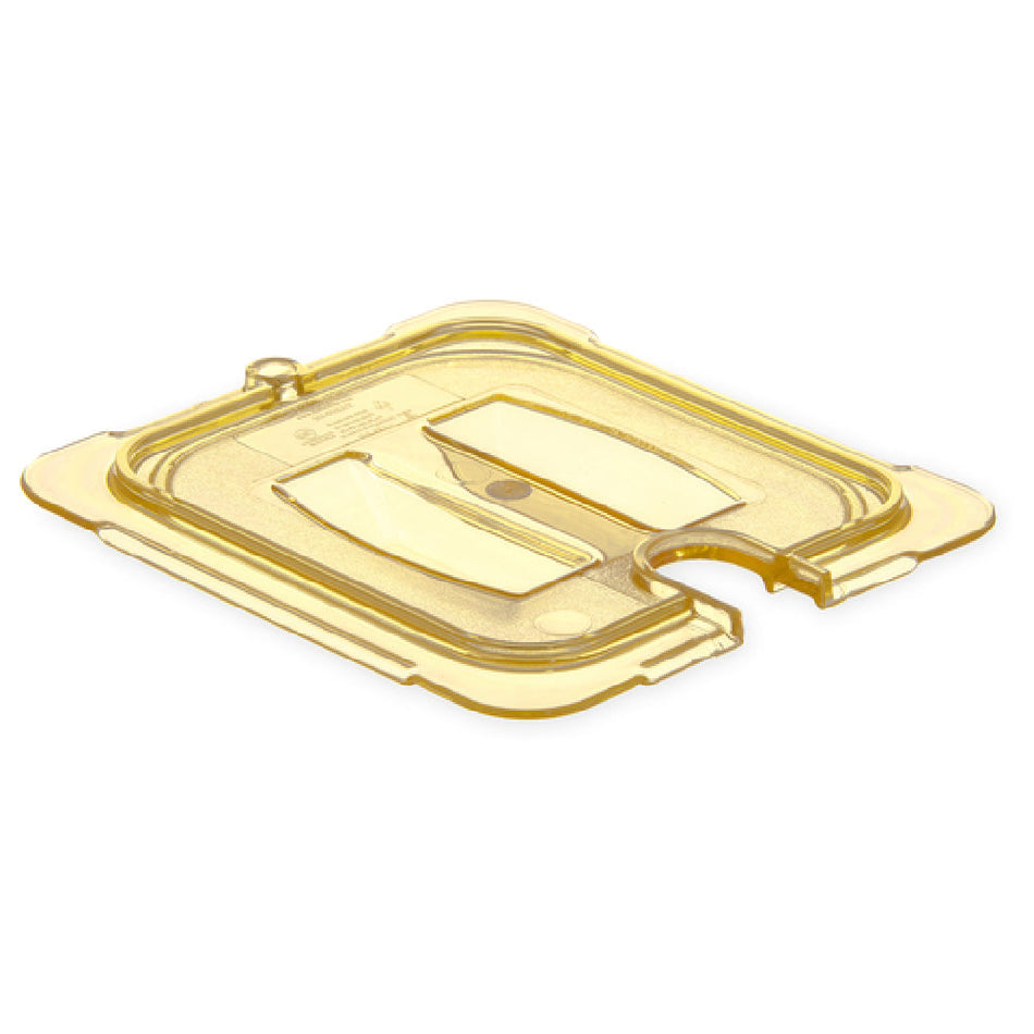 Carlisle 10511U13 6.88 Inch High Heat Universal Lid Amber Plastic with Handle