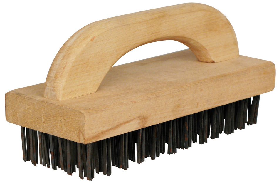 Winco BR-9 9-1/4 Inch Butcher Block Brush Steel Bristles with Durable Handle