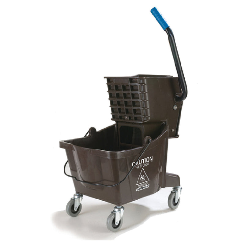 Carlisle 3690869 26 Qt Mop Bucket with Side Press Wringer Brown Polyethylene