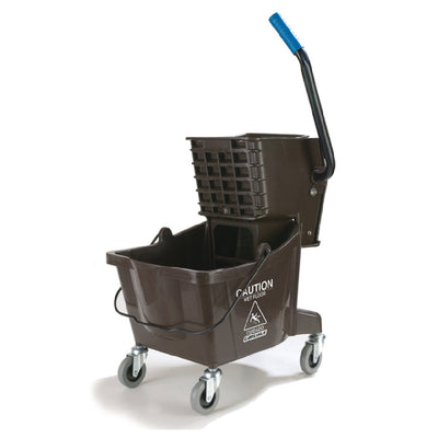 Carlisle 3690869 26 Qt Mop Bucket with Side Press Wringer Brown Polyethylene