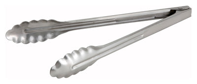 Winco UT-12HT 12 Inch Utility Tongs Coiled Spring Heavy Gauge Stainless Steel