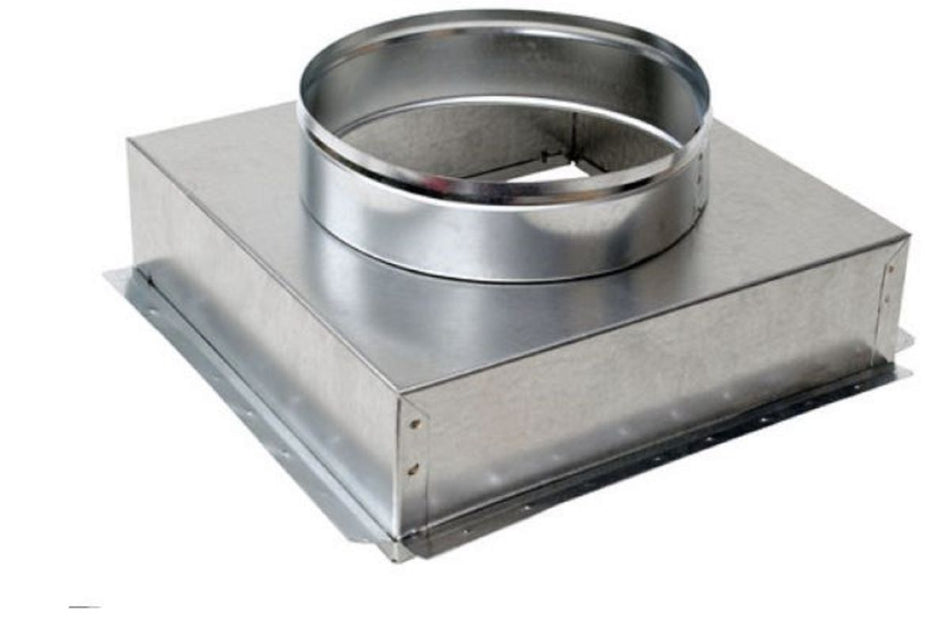 Air Duct Products 5457.101009-26, 10x10x9 Ceiling Boot, 4 in Deep with PG, Collar, Silver Steel HVAC Duct Fitting, 26 GA, 5457 Series