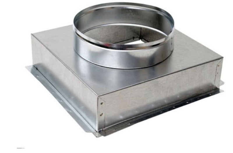 Air Duct Products 5457.101006, 10x10x6 Ceiling Boot, 4 in Deep with PG, Collar, Silver Steel HVAC Duct Fitting, 30 GA, 5457 Series
