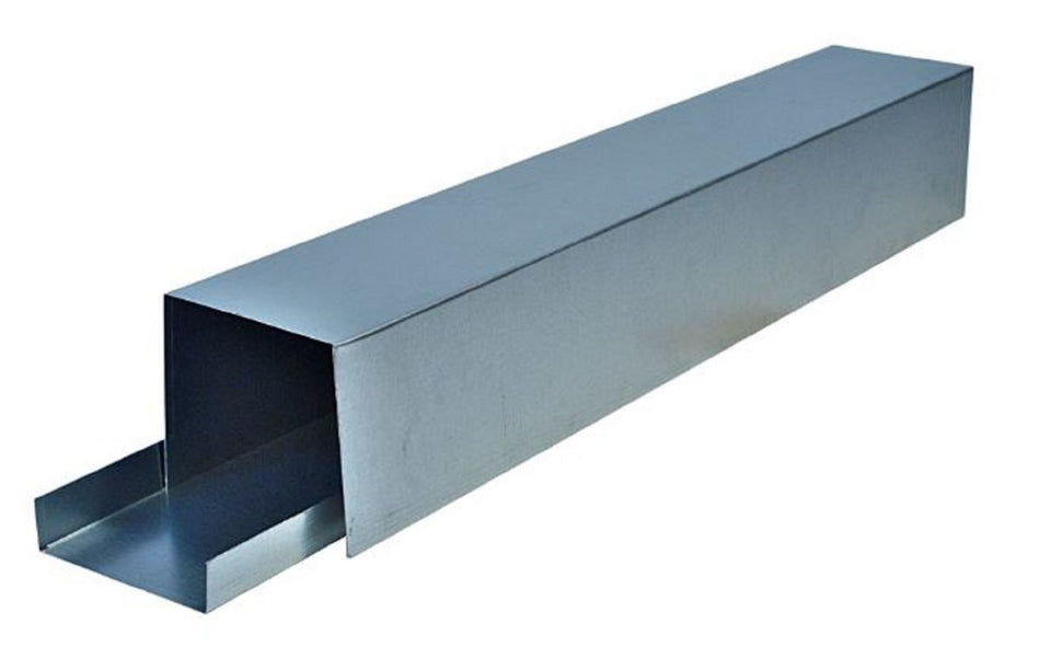 Air Duct Products 5632.444-26, 4 in x 4 in x 4 in 1-Piece Steel Line Set Cover Duct, 10 ft, Gray, 26 GA