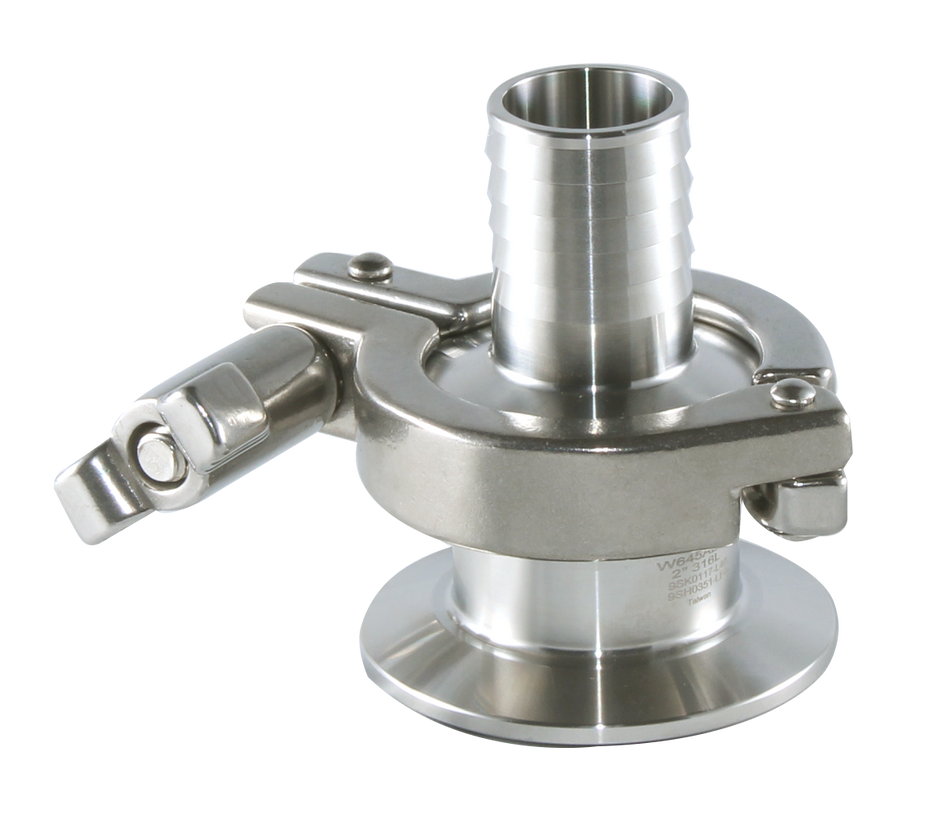 2" Air Blow Check Valve - EPDM - Hose Barb  (45AB)  - T316L Stainless Steel - Wayland Industries - W645AB-2-HB