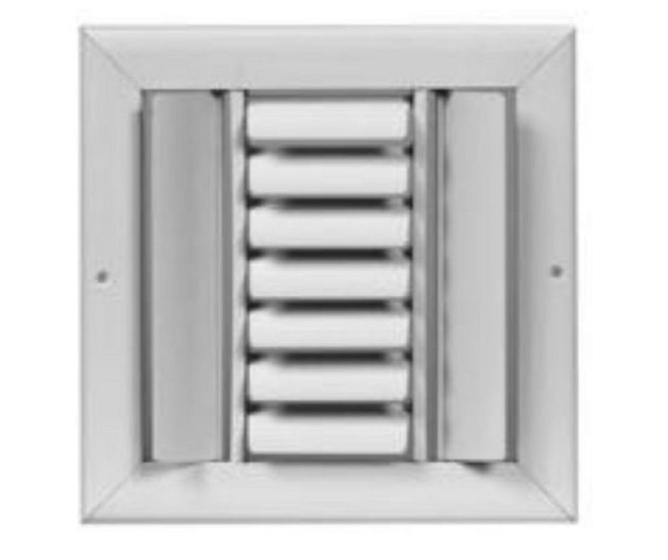 AirGuide CBML3 WH 08X08, 8x8 3-Way Curved Blade Air Register, White Aluminum Sidewall & Ceiling Air Vent with Parallel Blade Damper
