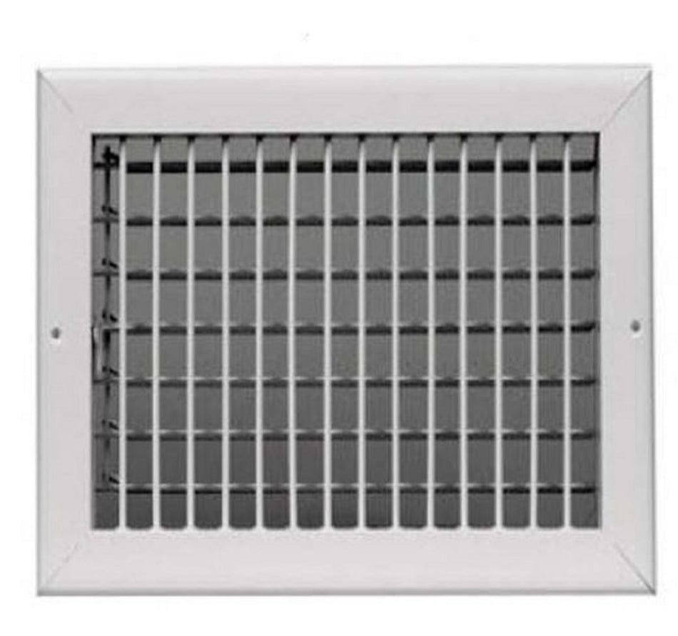 AirGuide VML WH 14X04, 14x4 Single Deflection Vertical Fin Air Register, White Aluminum Sidewall & Ceiling Air Vent with Multi-Shutter Damper