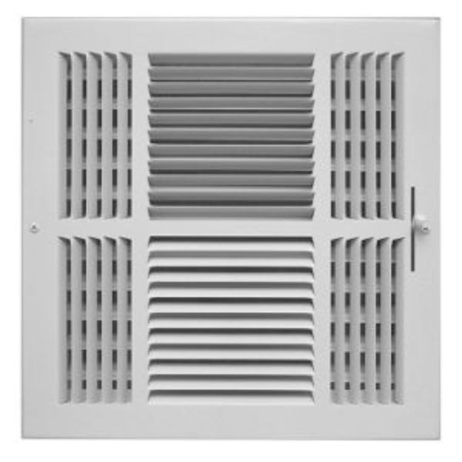 AirMate 01191212CW, 12x12 Air Register, White Steel Sidewall & Ceiling Air Vent