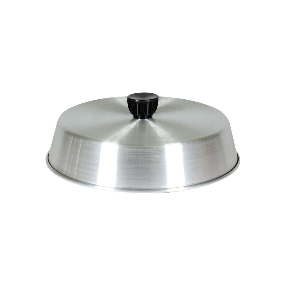 10" Diameter x 2-1/8" height with 1-1/2" Diameter x 3/4" height Black Plastic Knob, Aluminum Grill Basting Cover