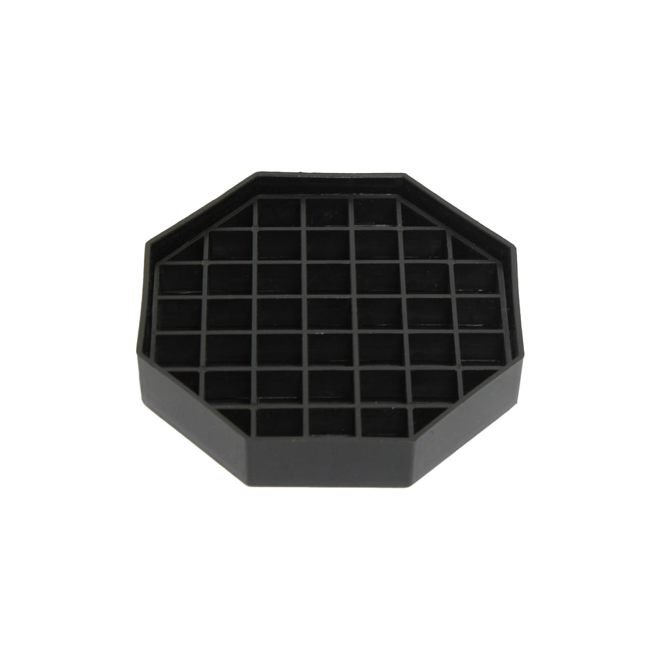 4-1/7" x 4-1/7" x 5/7", Hexagon Shape Drip Tray, (Pack of 4), Polypropylene, Black Color, Dishwasher Safe