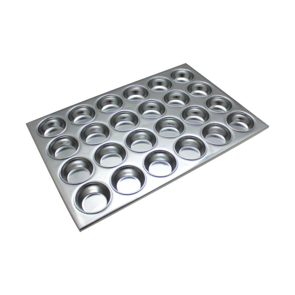 3-1/2 oz each cup, 24 Cup Muffin Pan, Aluminum, Oven Safe