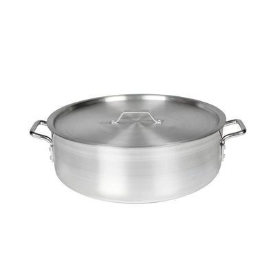 Thunder Group ALSKBP008 40 Quart Brazier Pot With Cover Aluminum Mirror Finish