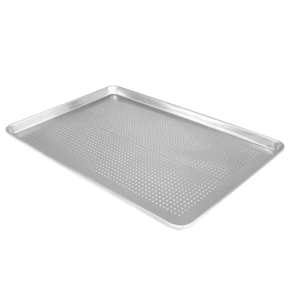18" x 26", Full Size Perforated Sheet Pan, Aluminum, 16 Gauge, Oven Safe