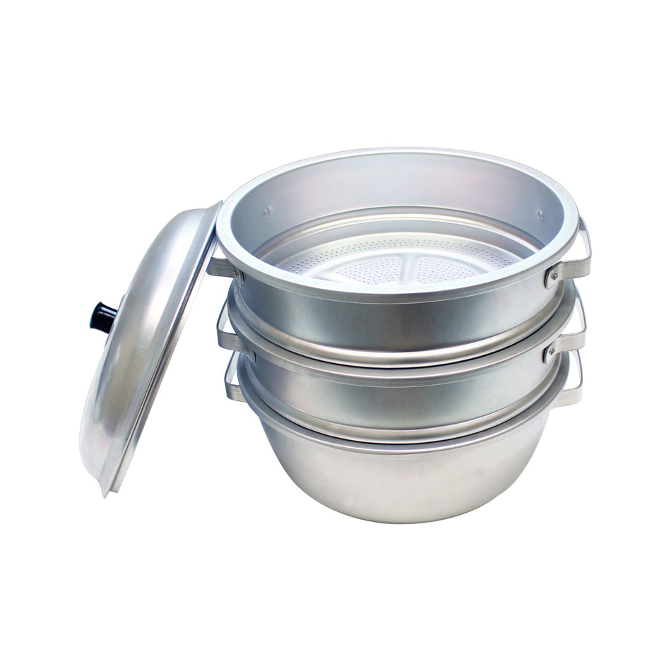 Thunder Group ALST001 11 3/8" Round Chinese Steamer Set, Aluminum