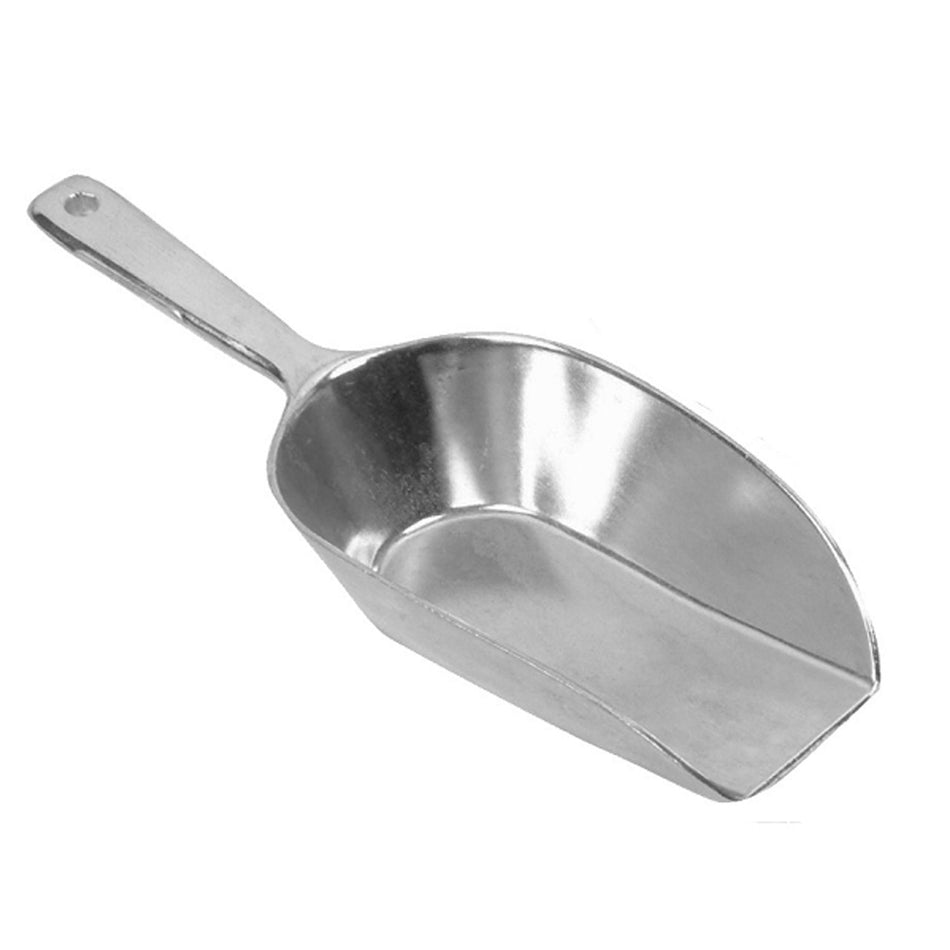 7 oz, 10" x 3-5/8" x 2-3/8", Flat Bottom Scoop, Aluminum