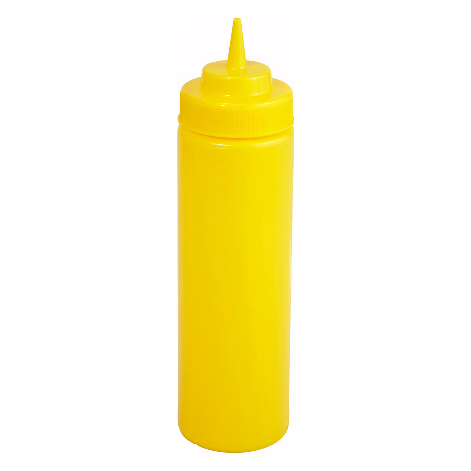 Winco PSW-12Y 12 Oz Squeeze Bottle BPA Free Plastic Yellow Pack of 6