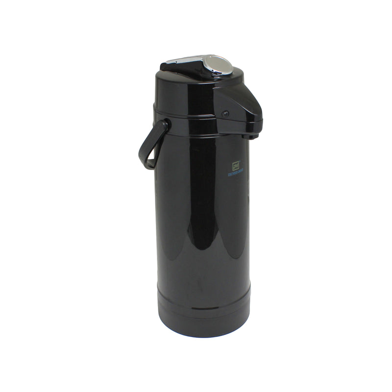 Thunder Group APLG025 84 Oz Airpot 2.5 Liter Glass Lined Plastic Black Lever