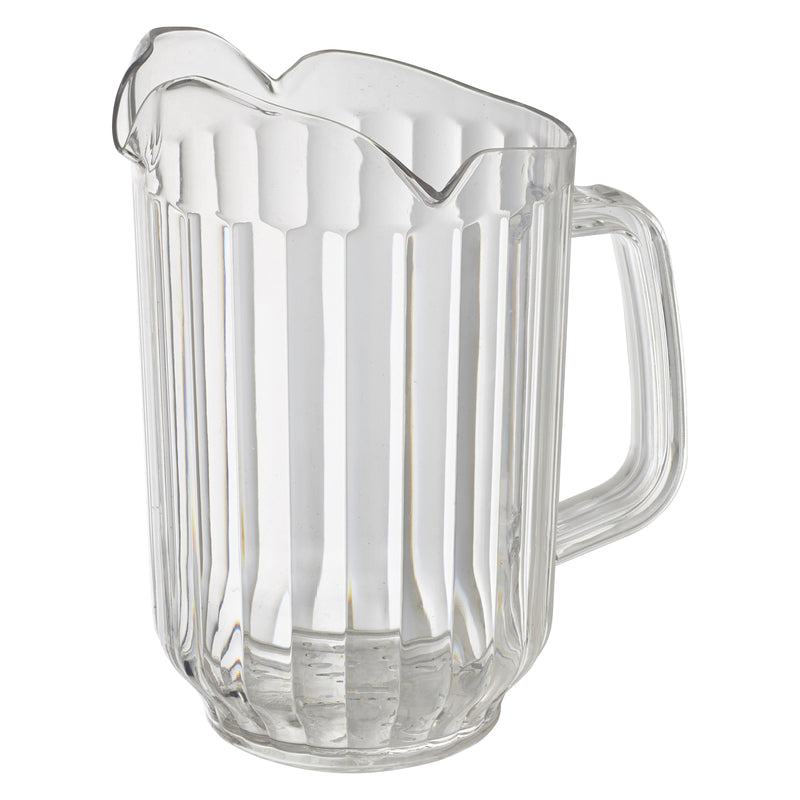 Winco WPCT-60C 60 Oz. Clear Polycarbonate Water Pitcher with 3 Spouts