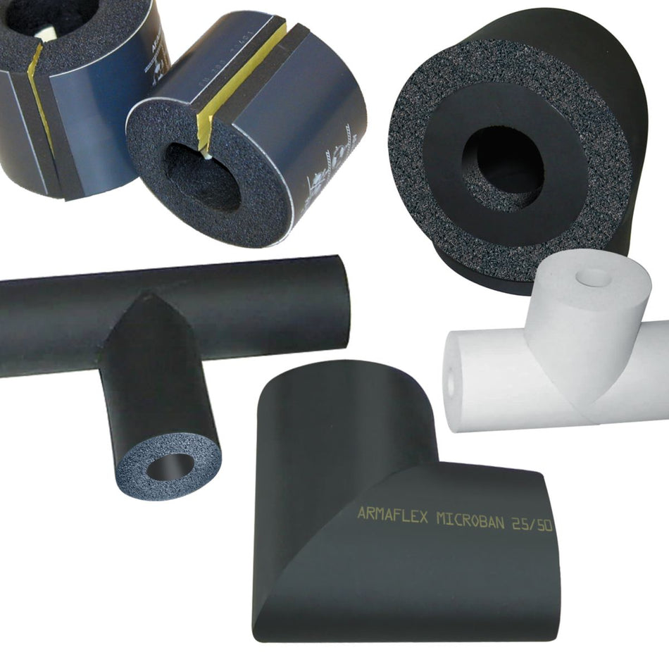 Armacell IPAPF13810EL3, 1-3/8 in ID Pipe Insulation, Black Closed-Cell Foam Tube, R7.3