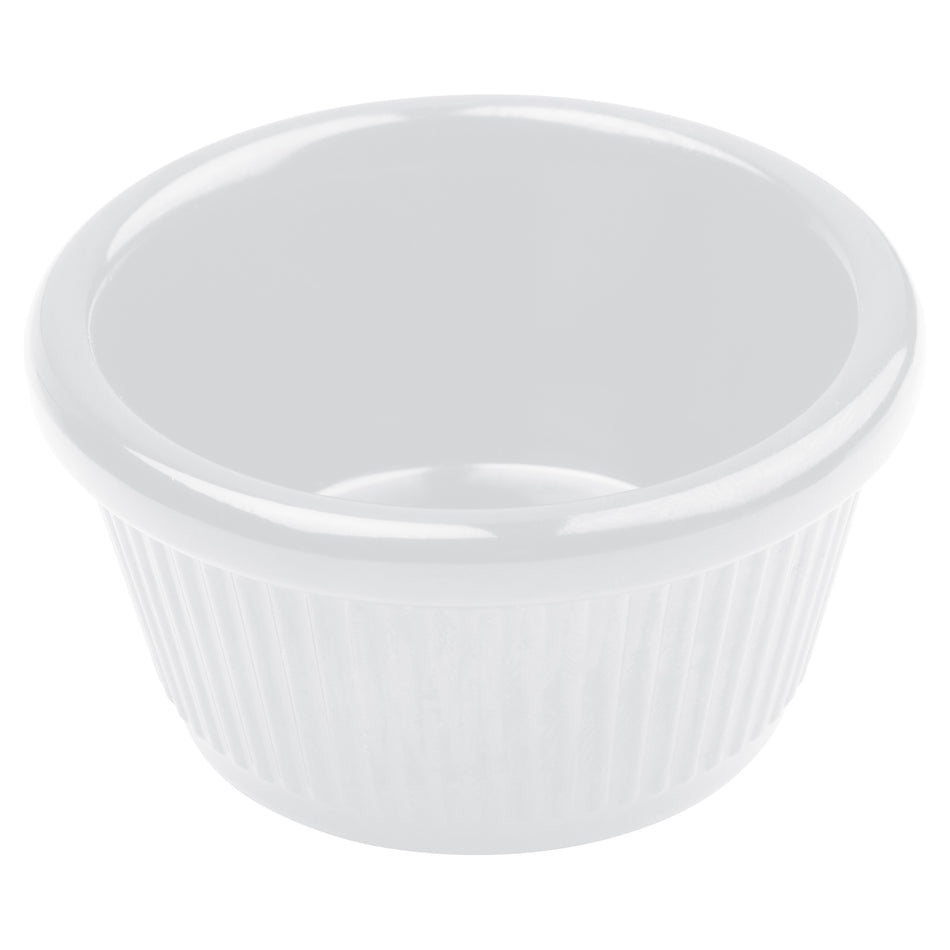 Winco RFM-2W 2 Oz Ramekin Fluted Dishwasher Safe Melamine White