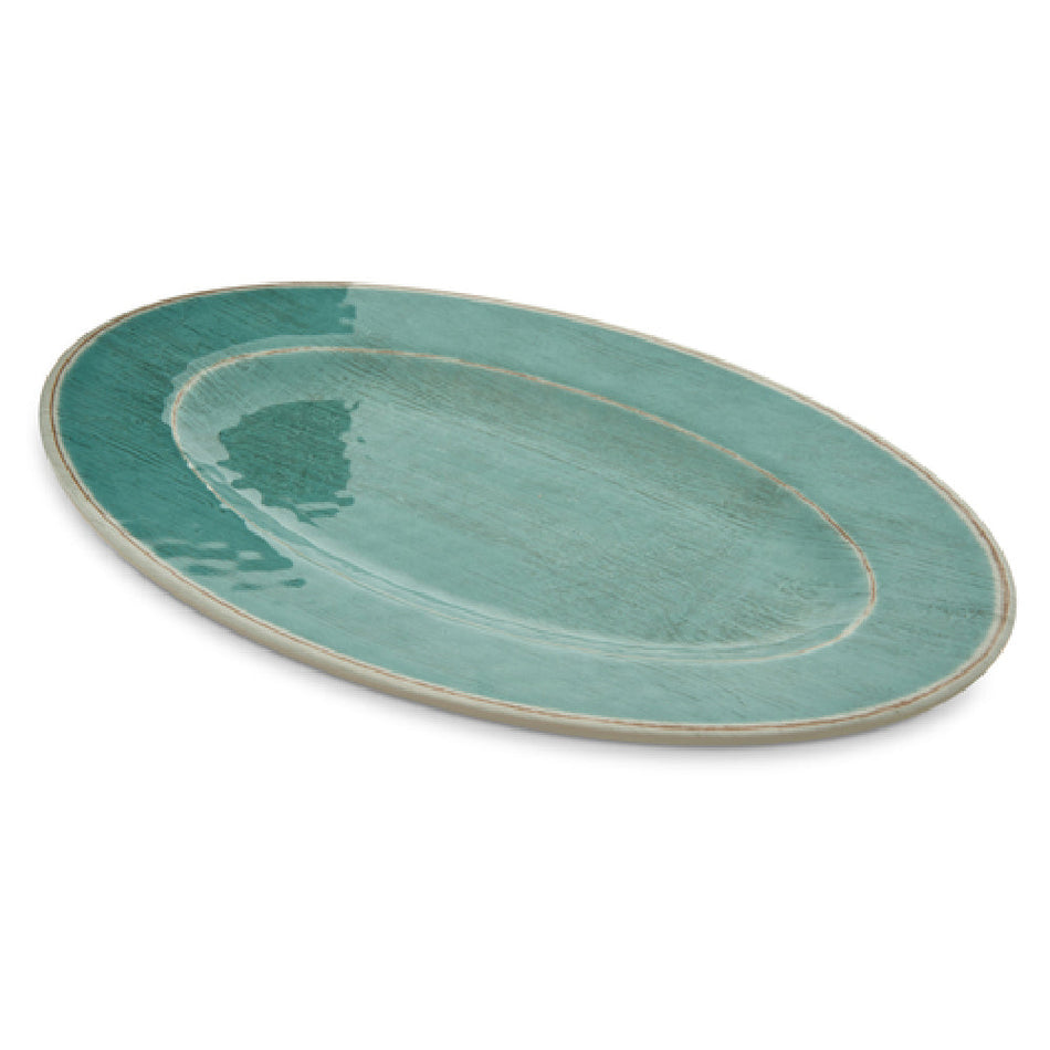 Carlisle 6402015 12 Inch Oval Plate Dishwasher Safe Melamine Blue