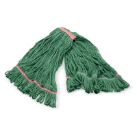 Carlisle 369325M09 Large Anti-Microbial Wet Mop Head Looped End Green Cotton Synthetic