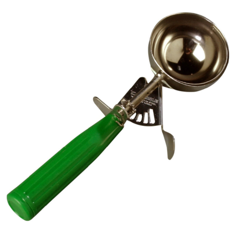 Carlisle 60300-12 Disher 3-1/4 Oz Ribbed Plastic Handle Green Stainless Steel