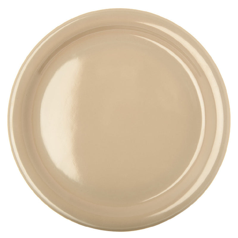 Carlisle KL20025 9 Inch Diameter Narrow Rim Dinner Plate Tan Melamine