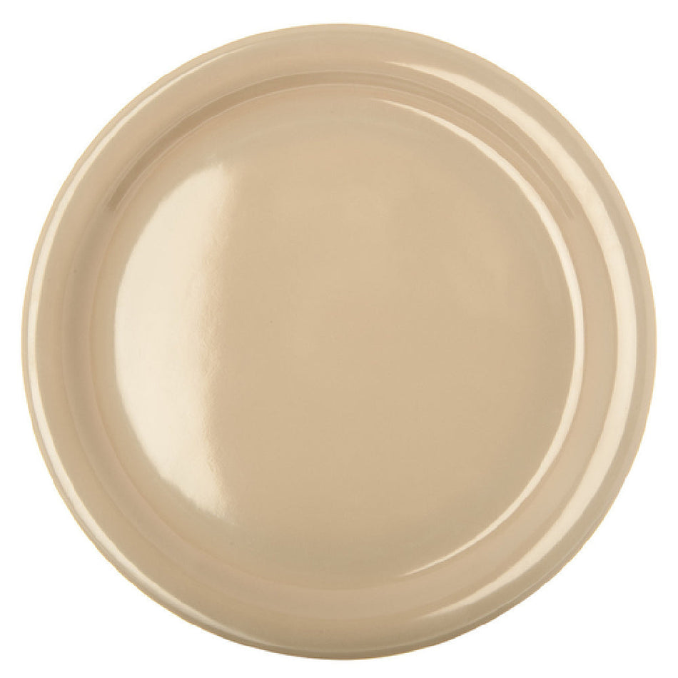 Carlisle KL20025 9 Inch Diameter Narrow Rim Dinner Plate Tan Melamine
