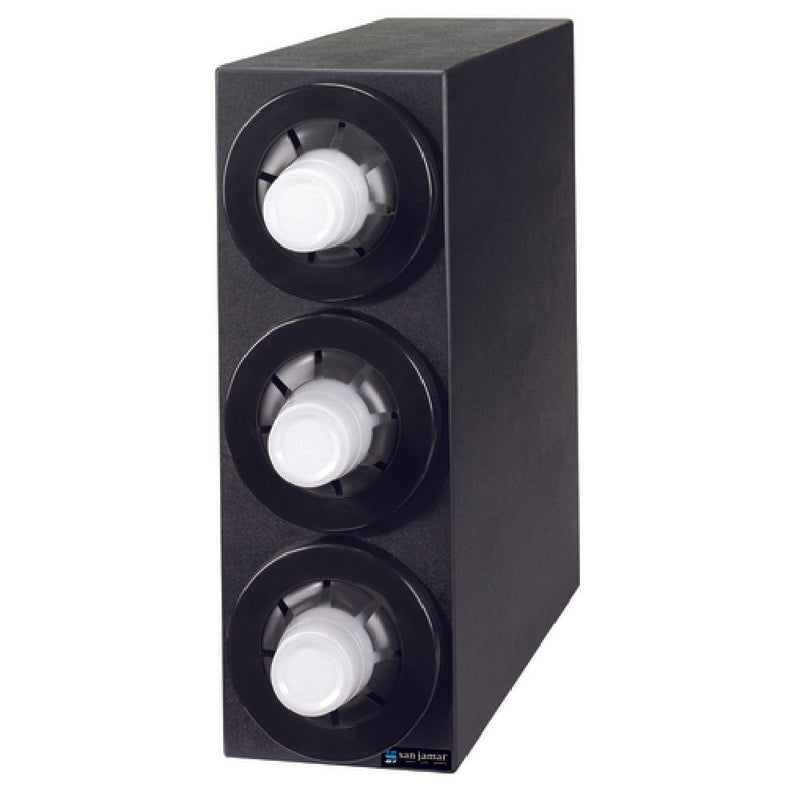 Carlisle C2953BK 23-3/4 Inch Beverage Cabinet with 3 Cup Dispensers Black Polystyrene