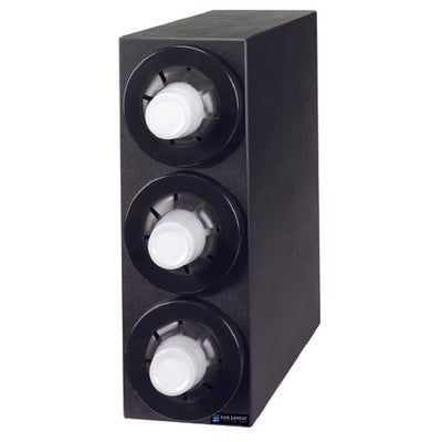 Carlisle C2953BK 23-3/4 Inch Beverage Cabinet with 3 Cup Dispensers Black Polystyrene