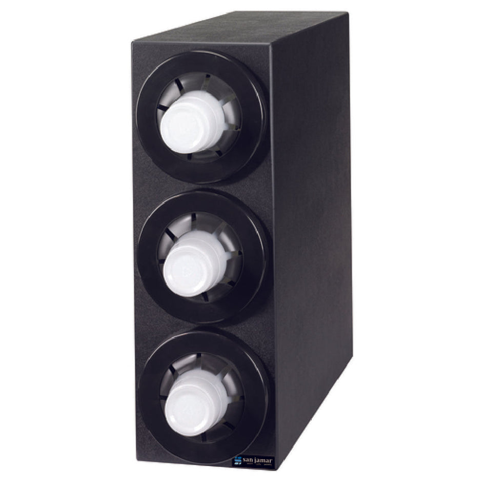 Carlisle C2953BK 23-3/4 Inch Beverage Cabinet with 3 Cup Dispensers Black Polystyrene